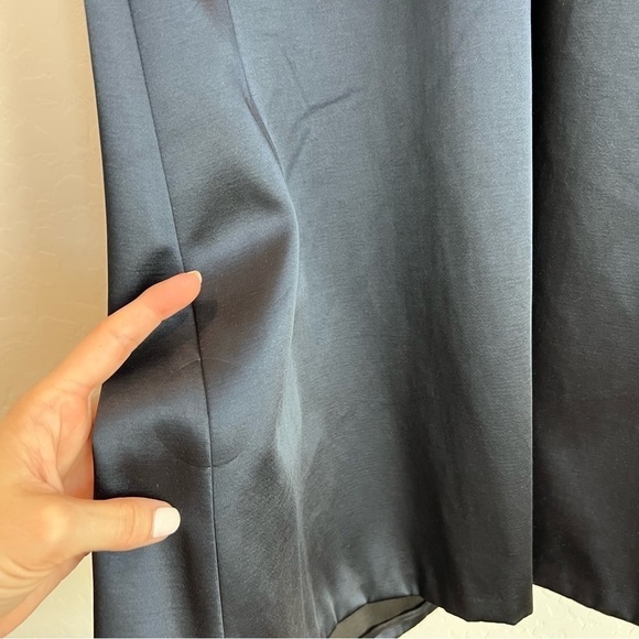 Diane Von Furstenberg Women's Strapless A-Line Midi Dress Satin Navy Blue 2 - Picture 8 of 10